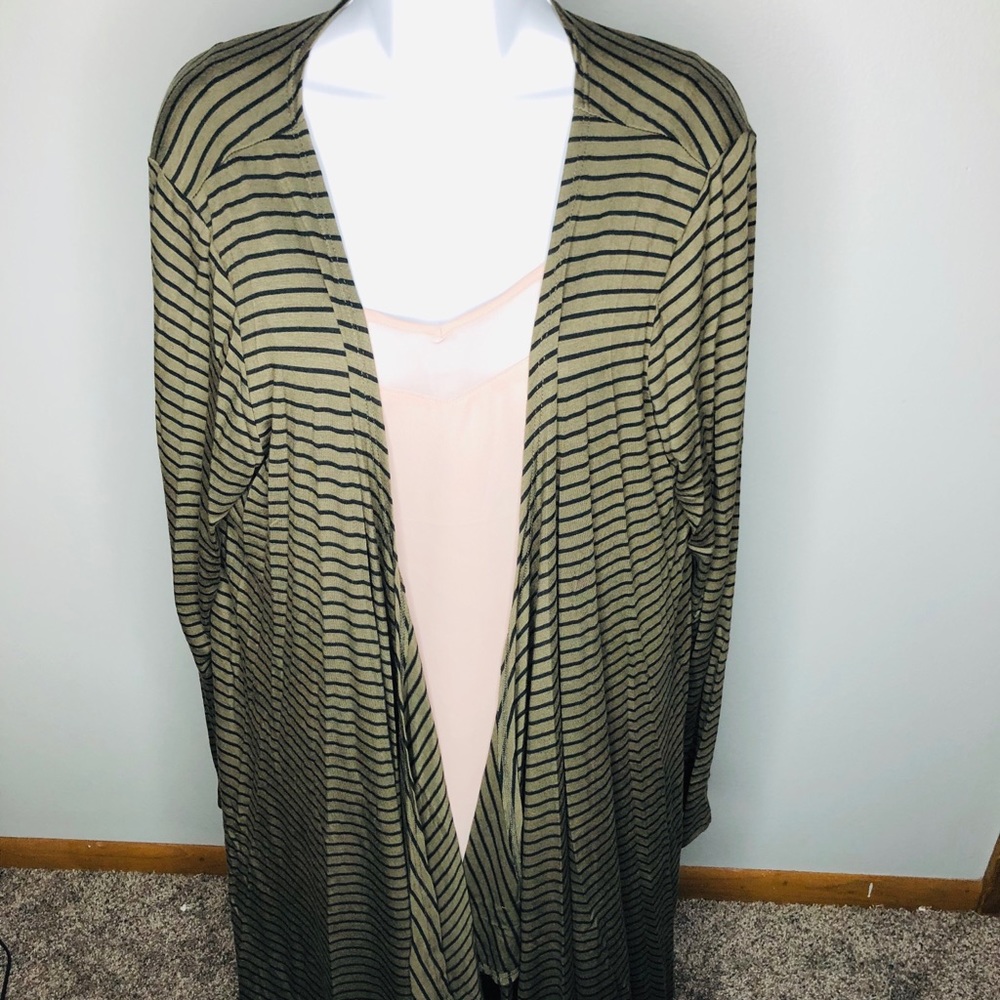 Forest green duster cardigan (extra long)